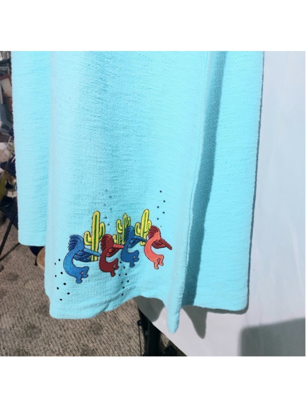 Kokopelli Aqua Shift Dress Size Small - Picture 4 of 6
